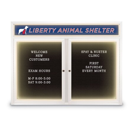 United Visual Products Indoor Enclosed Combo Board, 42"x32", Gold Frame/Green & Cobalt UVCB4232G-GREEN-COBACC